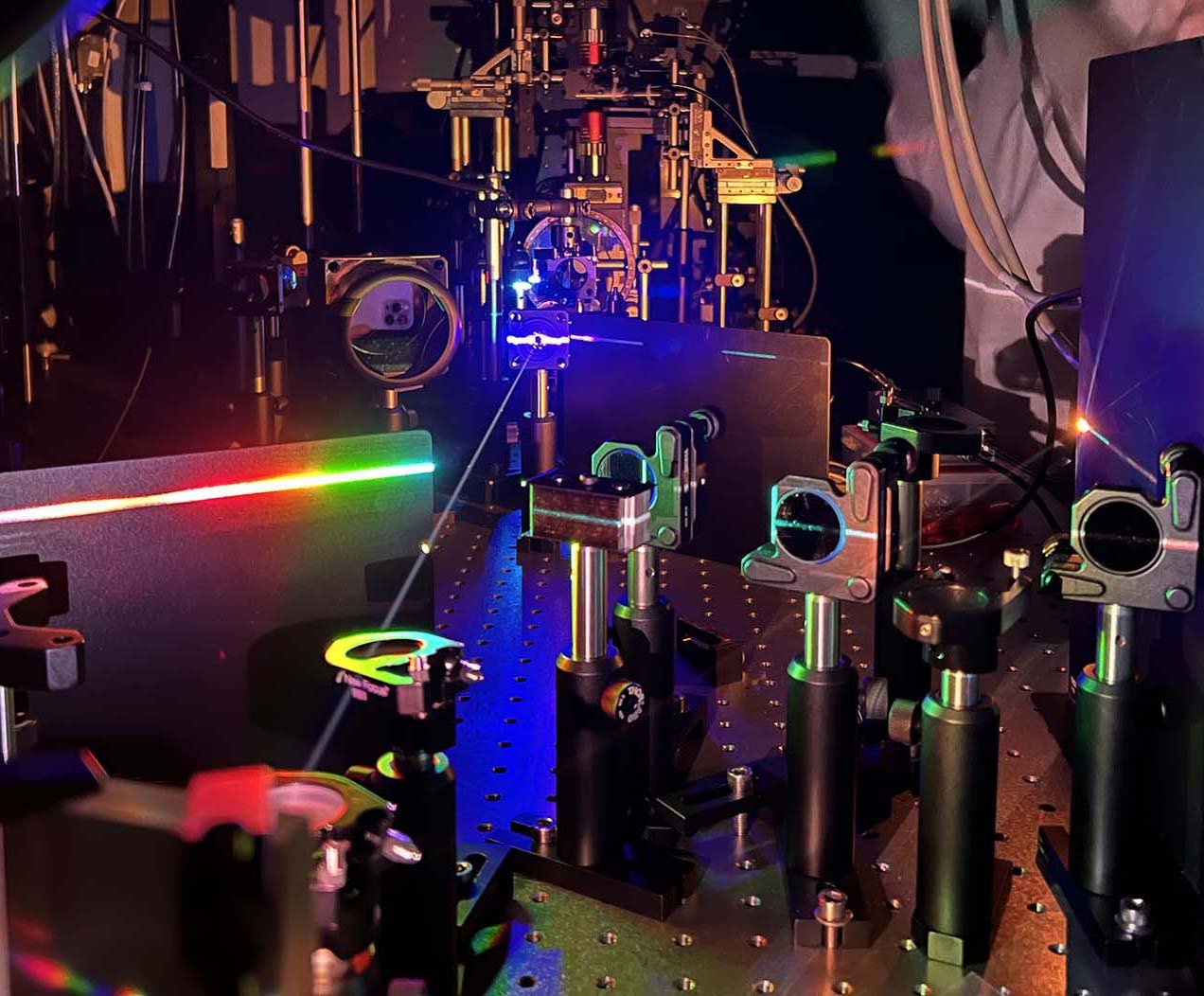 Optical setup with supercontinuum