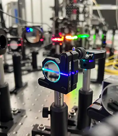 Supercontinuum on a Mirror. Nice color spectra. Image cut
