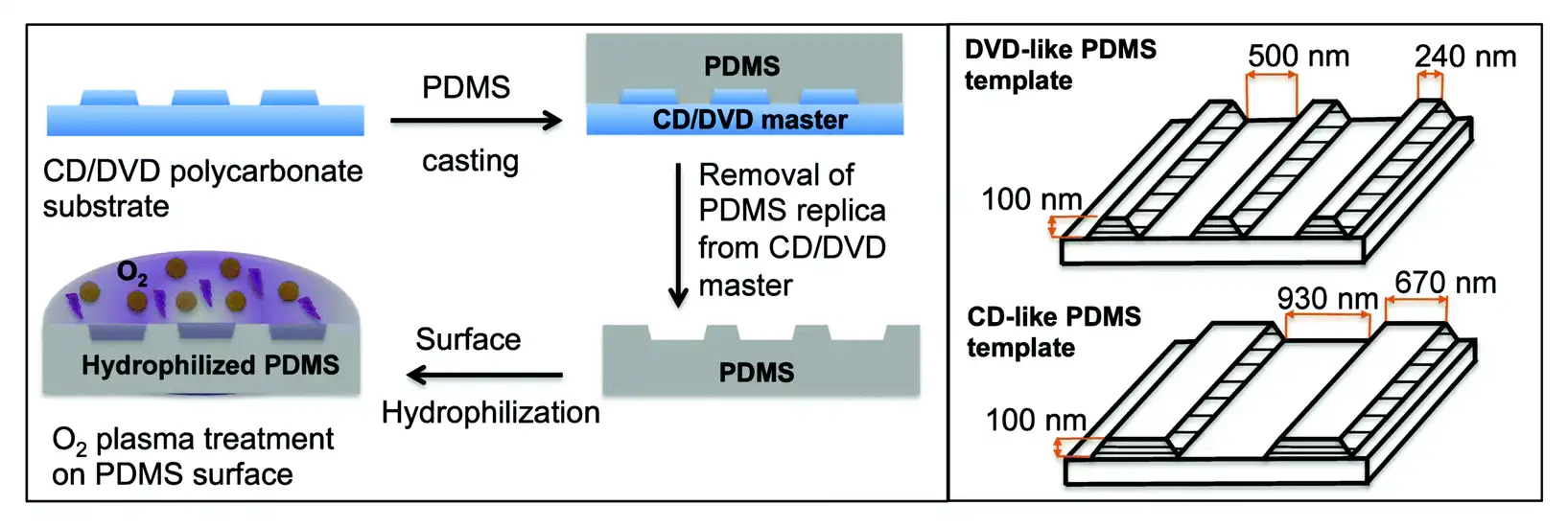 grown of hybrid perovskite in DVD templates